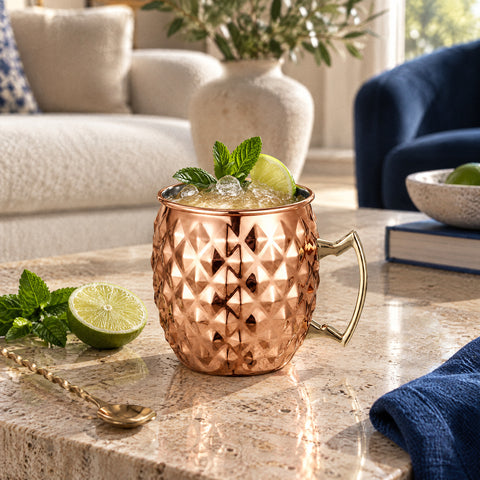 Verre Moscow Mule, mise en situation à table