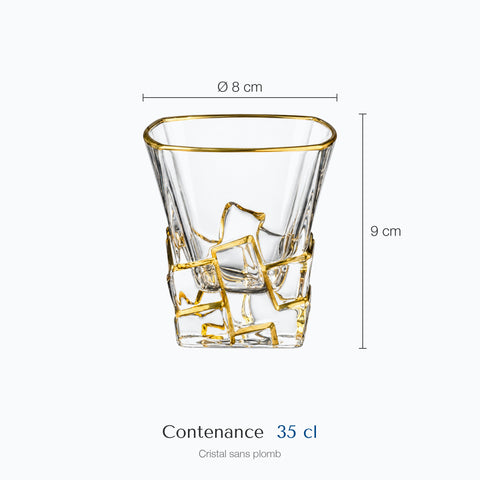 Dimensions : Verre Original Doré · Zenith (hauteur 9 cm, diamètre 8 cm, contenance 35 cl)