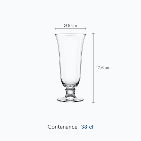 Dimensions : Verre à Piña Colada (hauteur 17,6 cm, diamètre 8 cm, contenance 38 cl)