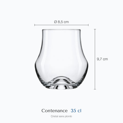 Dimensions : Verre à Rhum Vintage (hauteur 9,7 cm, diamètre 8,5 cm, contenance 35 cl)