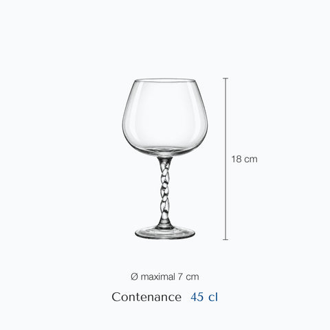 Dimensions : Verre à Spritz (hauteur 18 cm, diamètre 7 cm, contenance 45 cl)