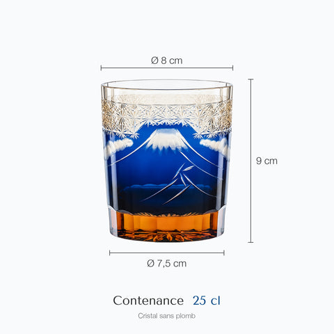 Dimensions : Verre Style Edo Kiriko (hauteur 9 cm, diamètre 8 cm, contenance 25 cl)