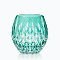Verre à Eau Bleu Turquoise Edo Kiriko, sur fond blanc