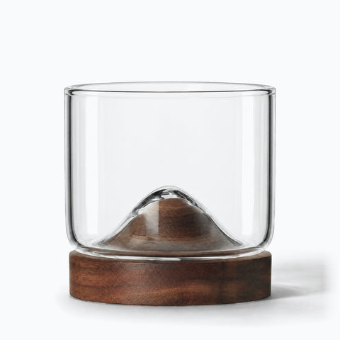 Verre à Whisky Bois · Fujisan, avec son ombre portée, sur fond blanc