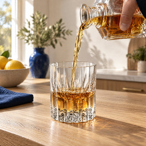 Cristal Taillé Verre à Whisky, en service