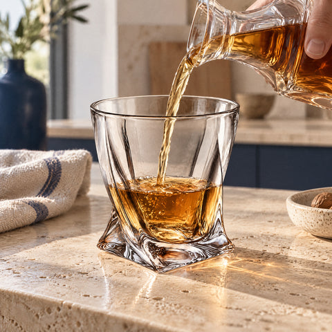 Verre à Whisky Quadro, en service