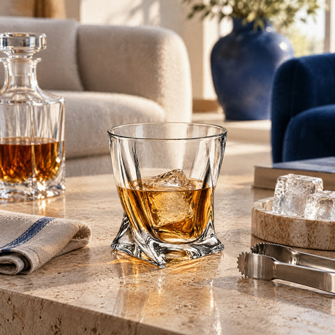 Verre à Whisky Quadro, mise en situation à table