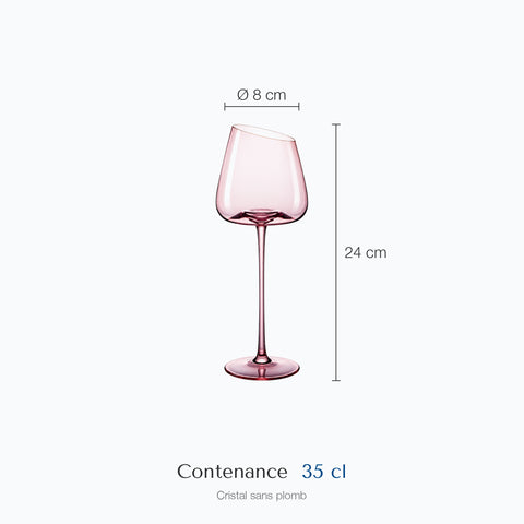 Dimensions : Verres à Vin Originaux (hauteur 24 cm, diamètre 8 cm, contenance 35 cl)